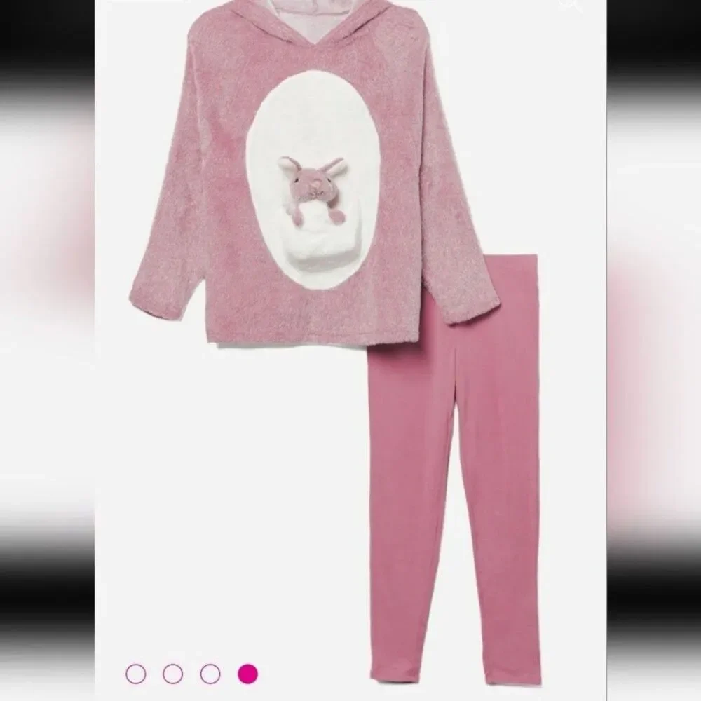 Justice Critter 2pc Mauve Pajama Set Size 10